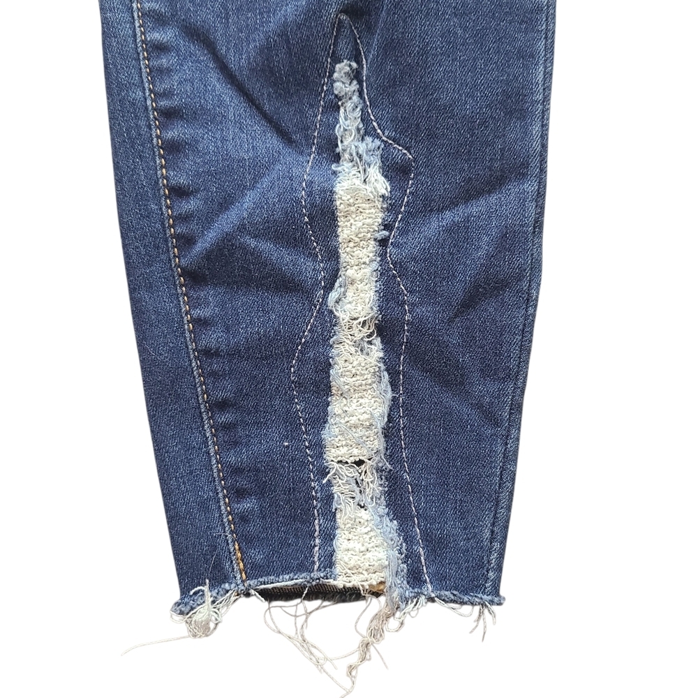 Judy Blue Leopard Patch Skinny Jeans 11/30 Dark Wash Distressed Stretch - Picture 7 of 14